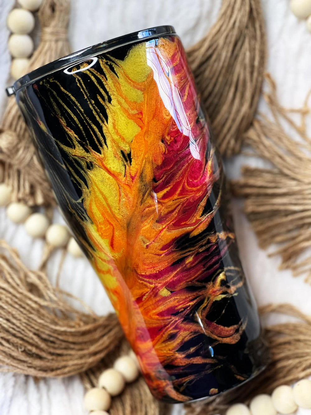 Fire Feather Mica Tumbler