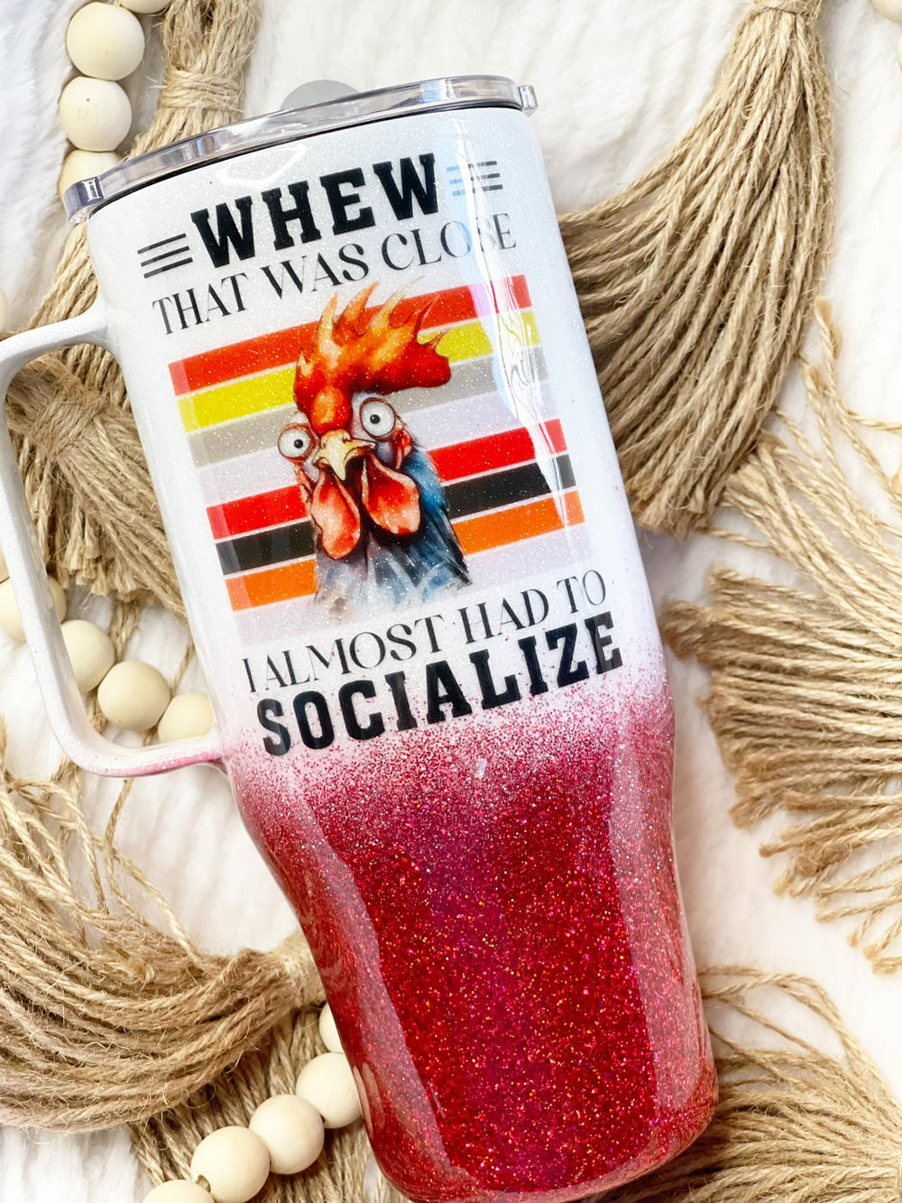 Chicken Socialize Handle Tumbler