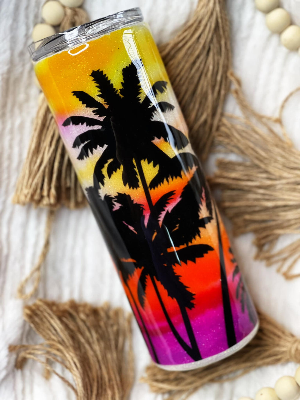 Sunset Palm Trees Tumbler