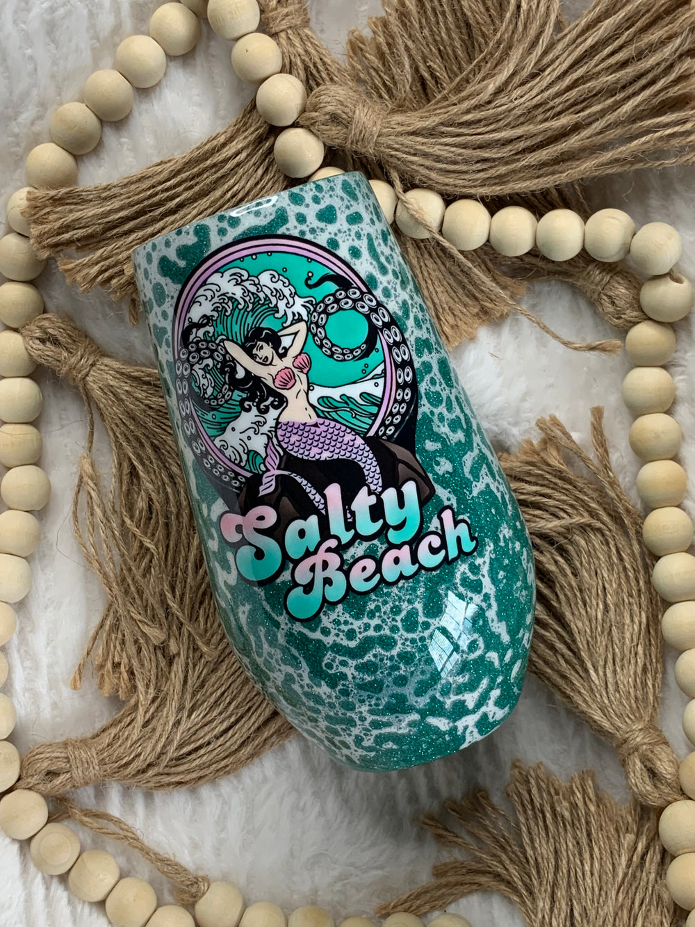 Salty Beach Wine Tumbler