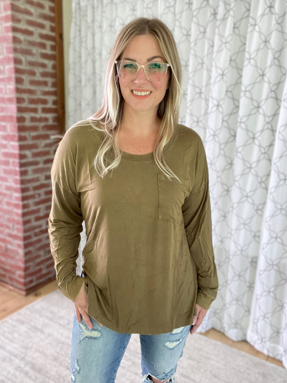 A Better Life Top in Olive