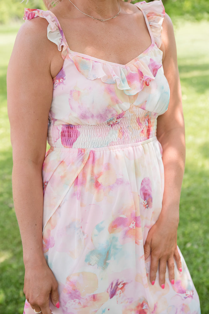 Watercolor Floral Dress