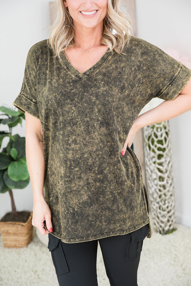 Speak the Truth Top in Olive