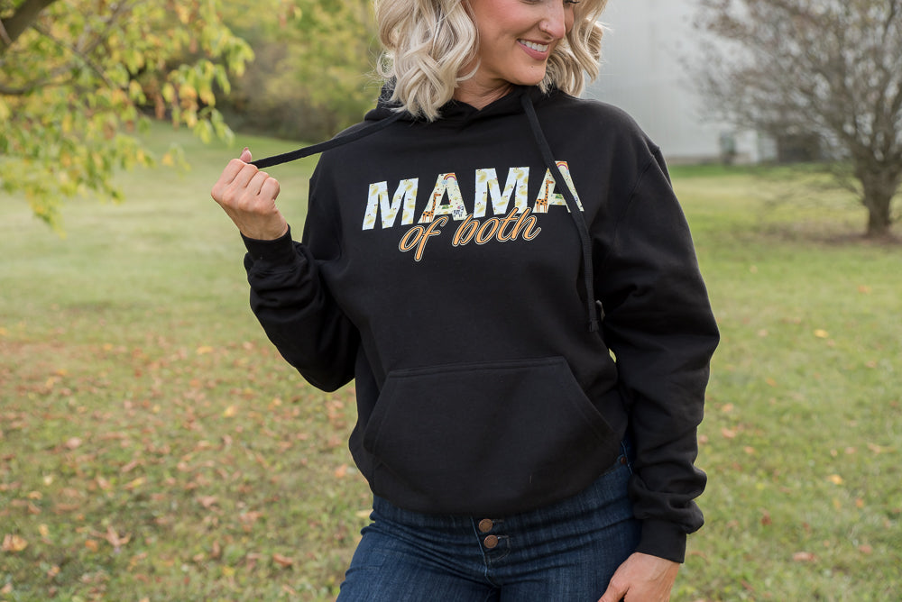 Mama of Both Graphic Hoodie in Black