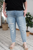 Rainbow Skies Paint Splatter Judy Blue Boyfriend Jeans