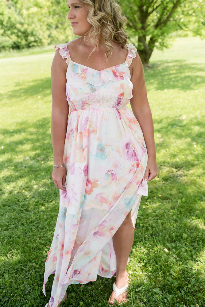 Watercolor Floral Dress