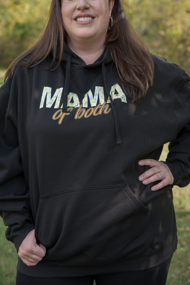 Mama of Both Graphic Hoodie in Black