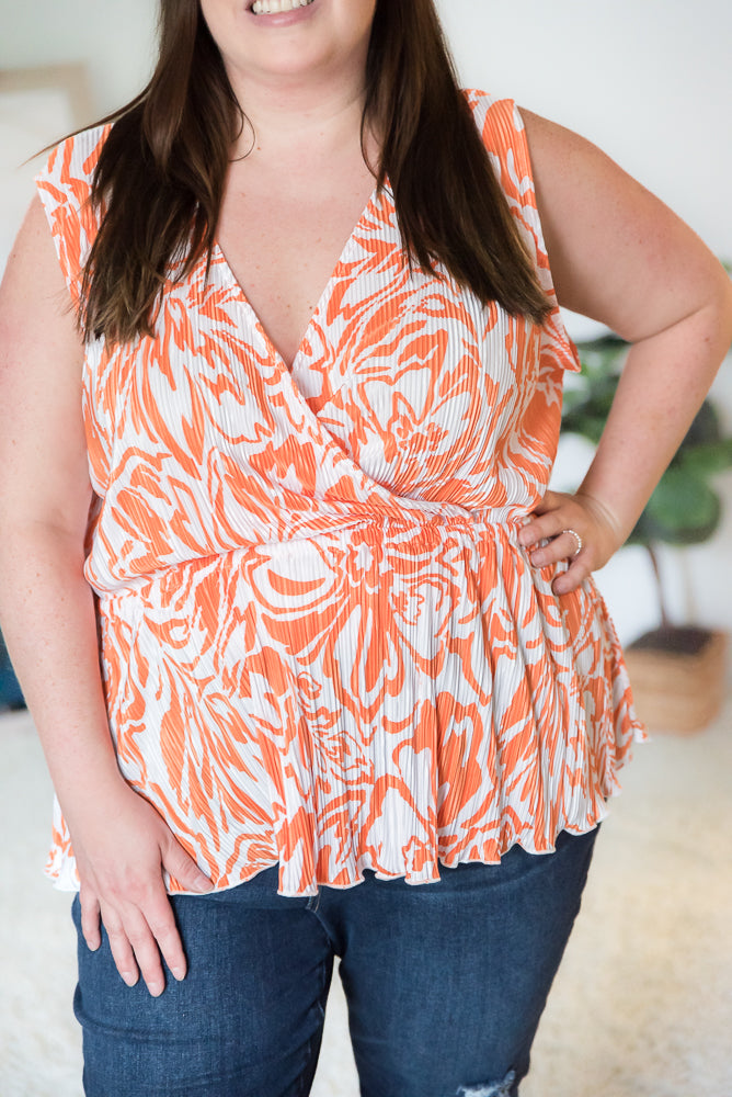 The Orange Swirl Sleeveless Top