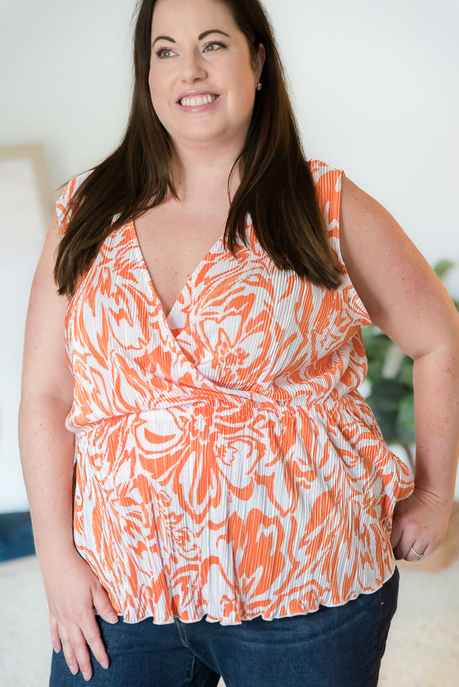 The Orange Swirl Sleeveless Top