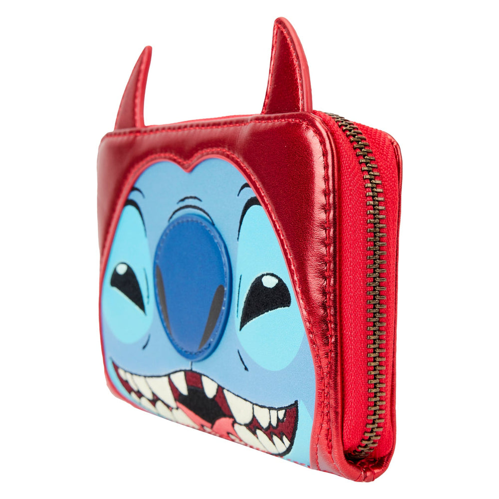 LF DISNEY STITCH DEVIL COSPLAY ZIP AROUND WALLET