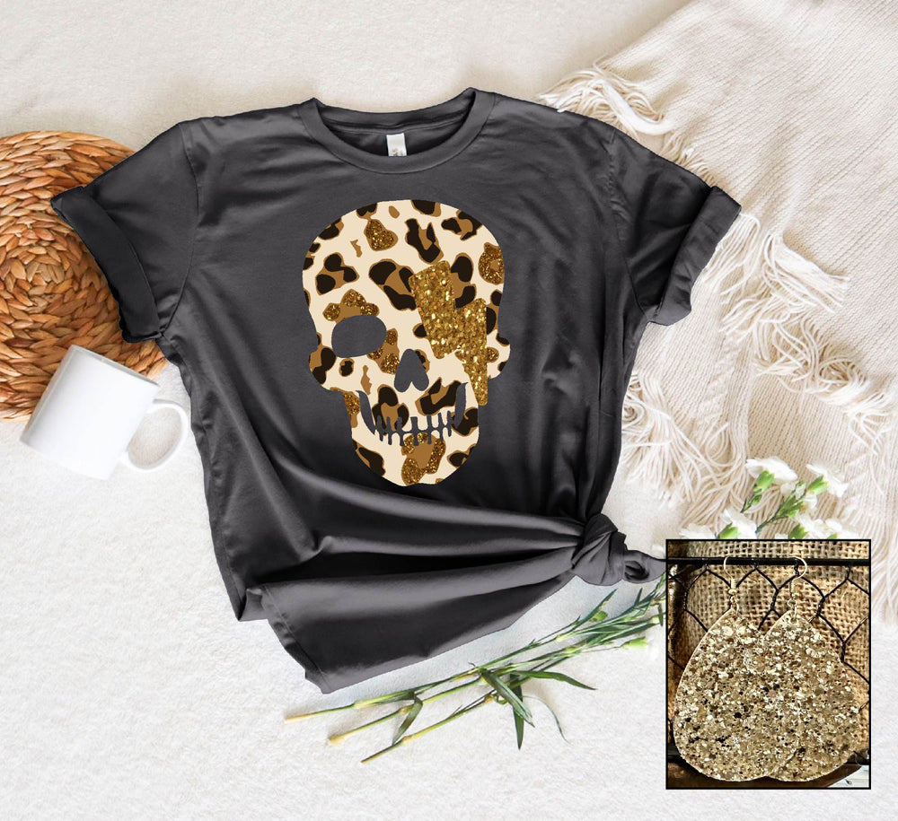 Leopard Glitter Skull