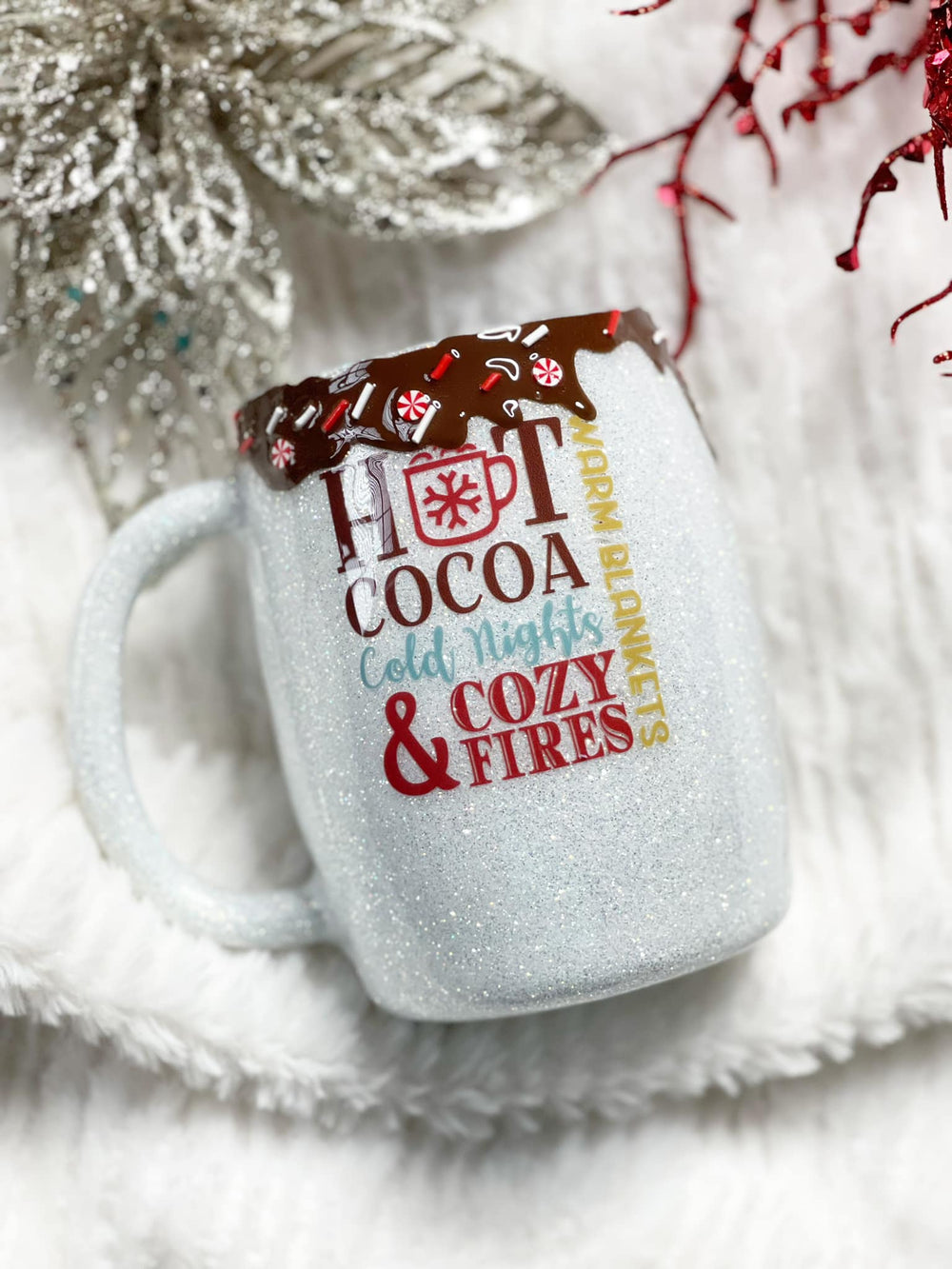 Hot Cocoa, Cold Nights, and Cozy Fires Mug Tumbler